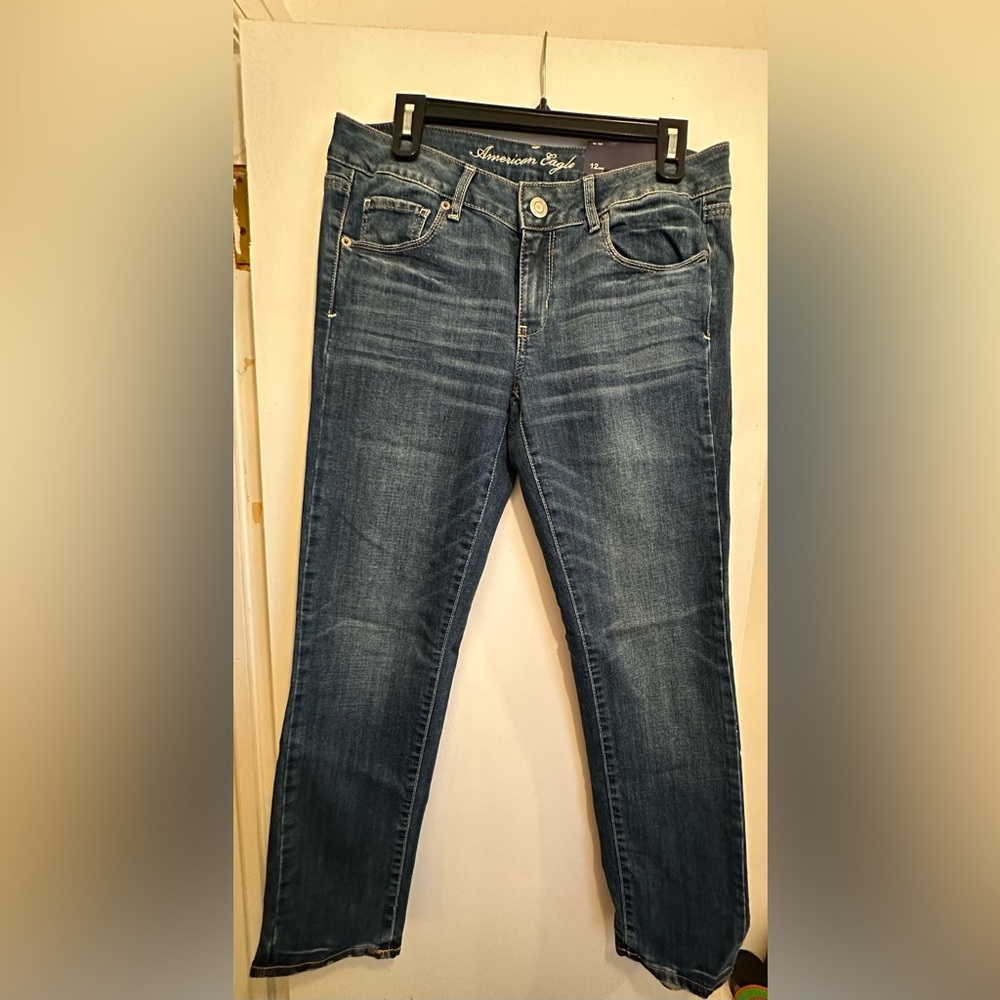 American eagle outfitters size 12short low-rise skinny medium antique wash jeans